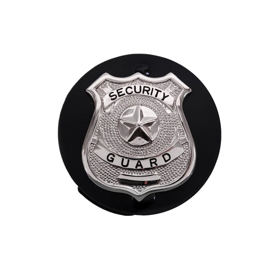 Round Leather Clip-On Badge Holder