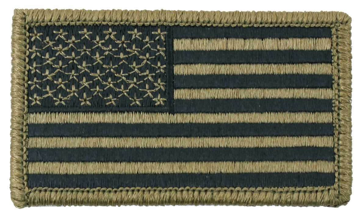 American Flag Patch With Hook Back - Green