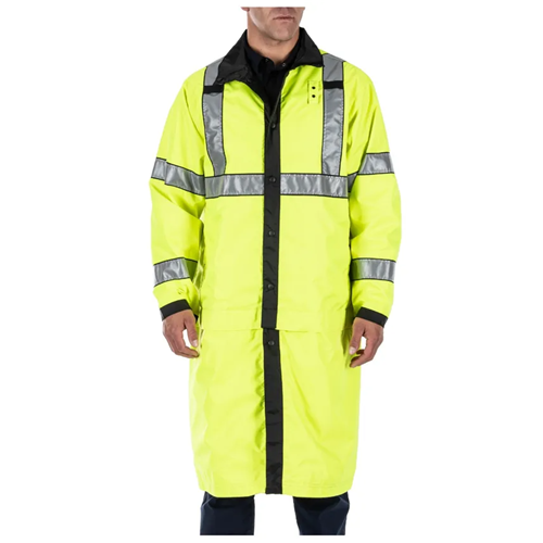 LONG REV HI-VIS RAIN COAT