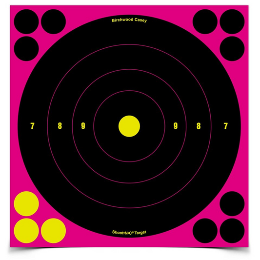 Shoot-N-C 8 Inch Pink Bull's-Eye, 6 Targets - 72 Pasters