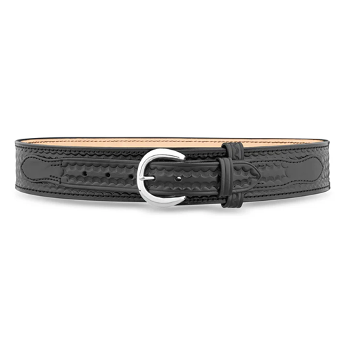 2-1/4"" High-Gloss Leather River Belt with Nickel Buckle