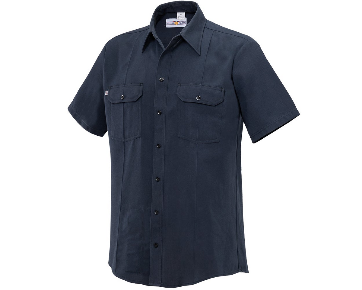 Cross Fire-Retardant Women's Button-Front Short Sleeve Woven Shirt - LAPD Navy