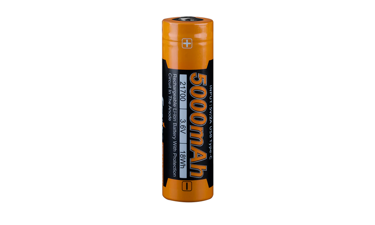 Fenix Li-Ion 21700 (3.6 V) 5000 mAH Rechargeable Battery with USB Ports and Protection Circuits (new)
