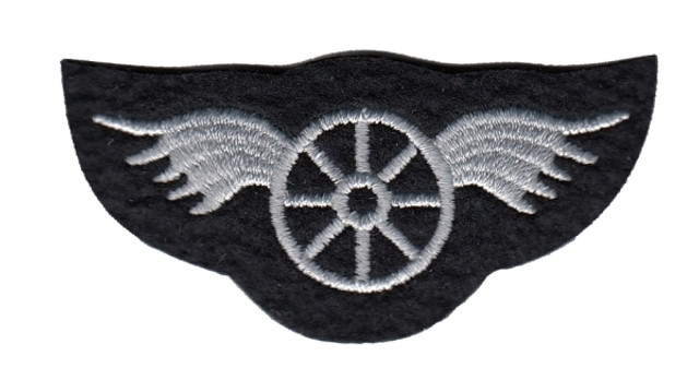 Wheel w/ Wings Patch - 2 3/4'' x 1 1/4''