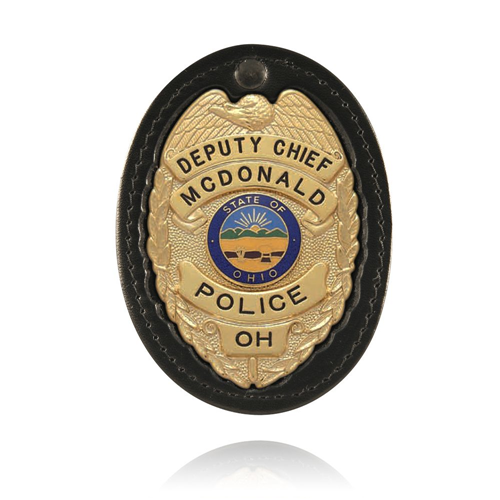 Oval Recessed Badge Holder With Clip