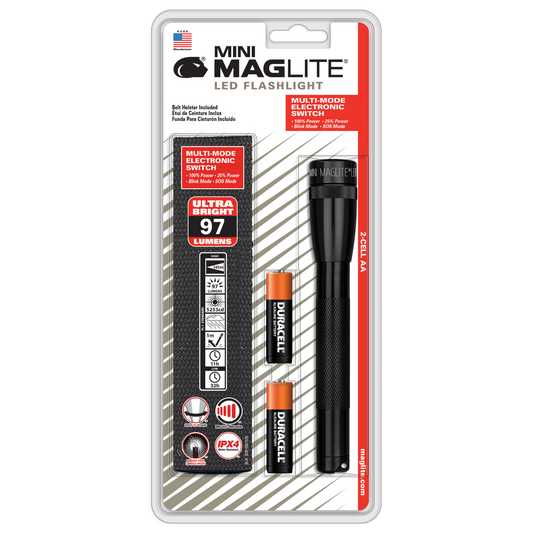 SP22 Mini Maglite 2 AA-Cell LED Flashlight w/ Holster