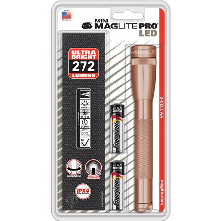 Sp2p Mini Maglite Pro 2 Aa-cell Led Flashlight W/ Holster