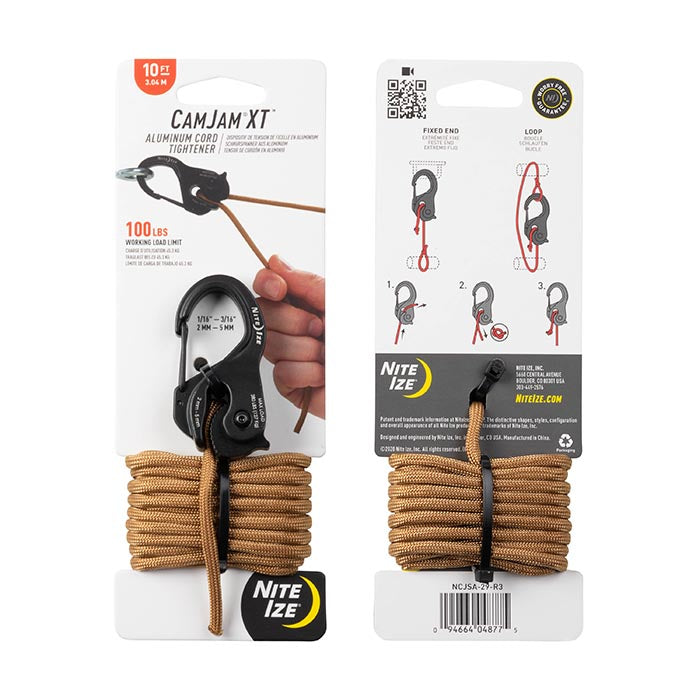 CamJam XT Aluminum Rope Tightener w/ 15' Paracord