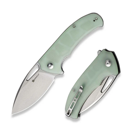 Phantara Flipper/Thumb Hole Folding Knife 3.70" Satin 9Cr18MoV Drop Point Plain Edge Blade, Natural G10 Handle