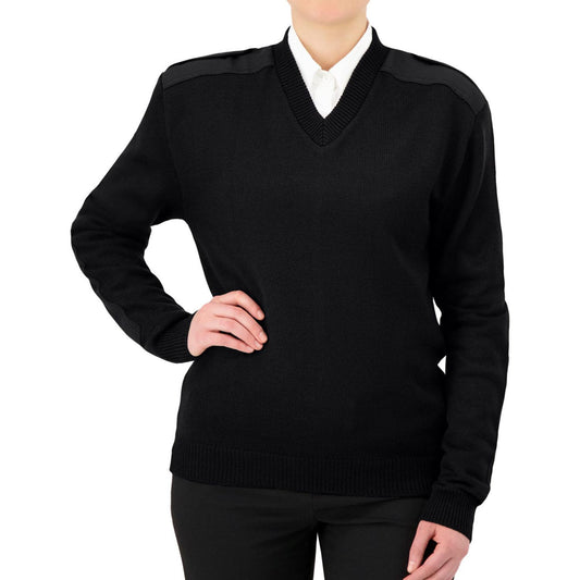 cobmex-sw1608-unisex-v-neck-military-sweater-with-velcro-epaulets-shoulder-and-elbow-patches