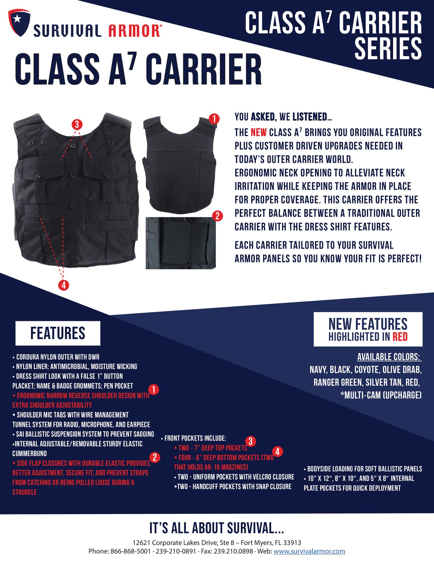 Class A⁷ Carrier Front Opening with MOLLE