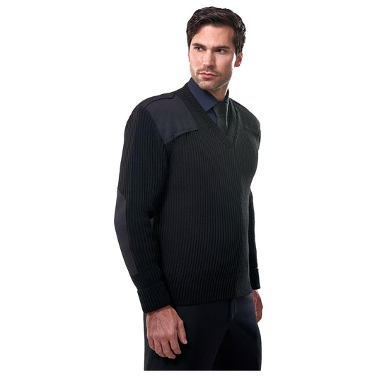 Cobmex Unisex V-Neck Rib "Commando" with VELCRO Epaulets, Shoulder & Elbow Patches
