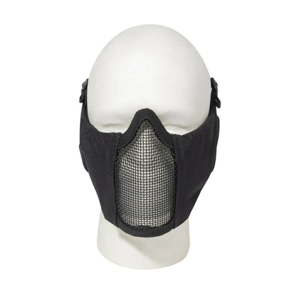 Steel Half Face Mask With Ear Guard - Black
