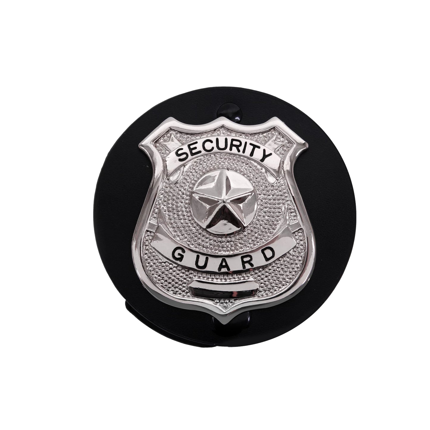 Round Leather Clip-On Badge Holder