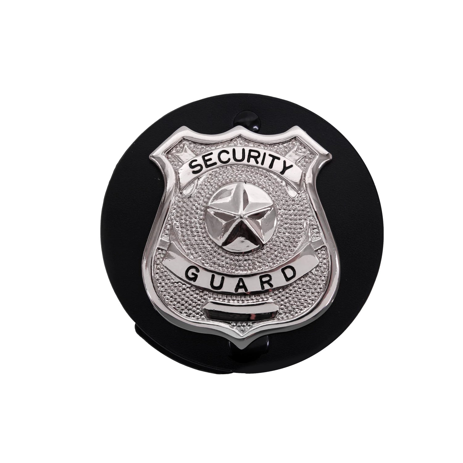 Round Leather Clip-On Badge Holder