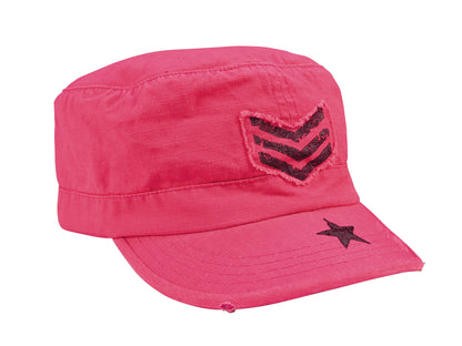 Women Vintage Stripes & Stars Adjustable Fatigue Cap