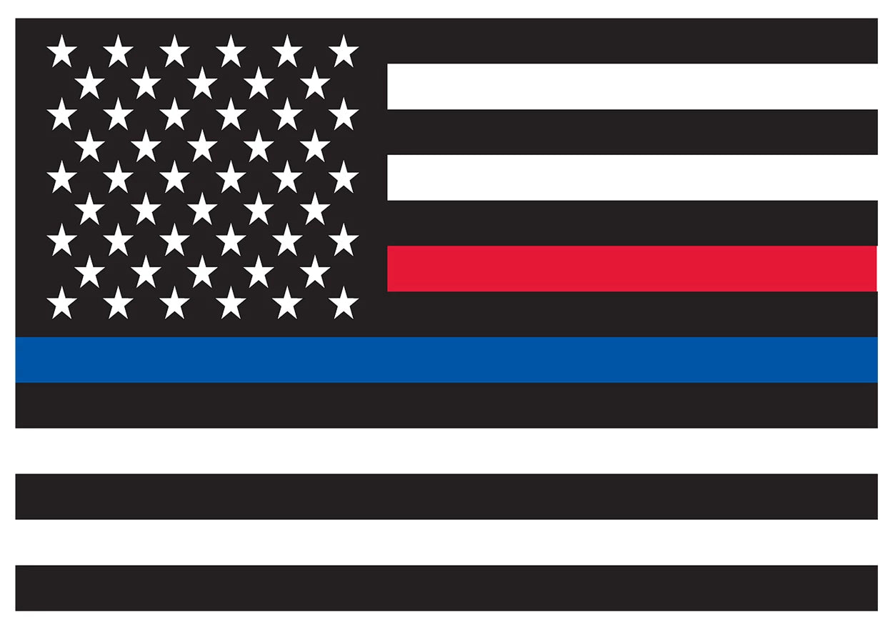 Thin Blue Line & Thin Red Line Flag Decal