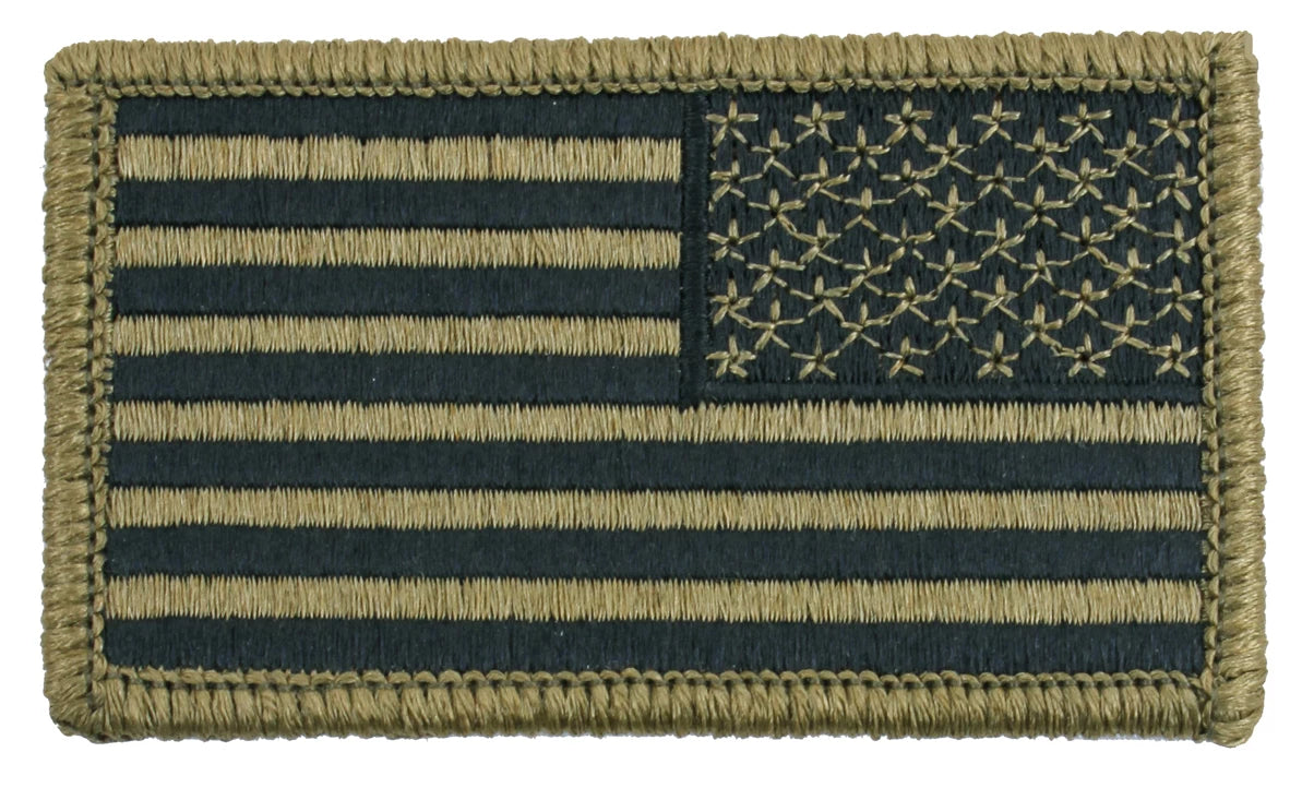 American Flag Patch With Hook Back - Green