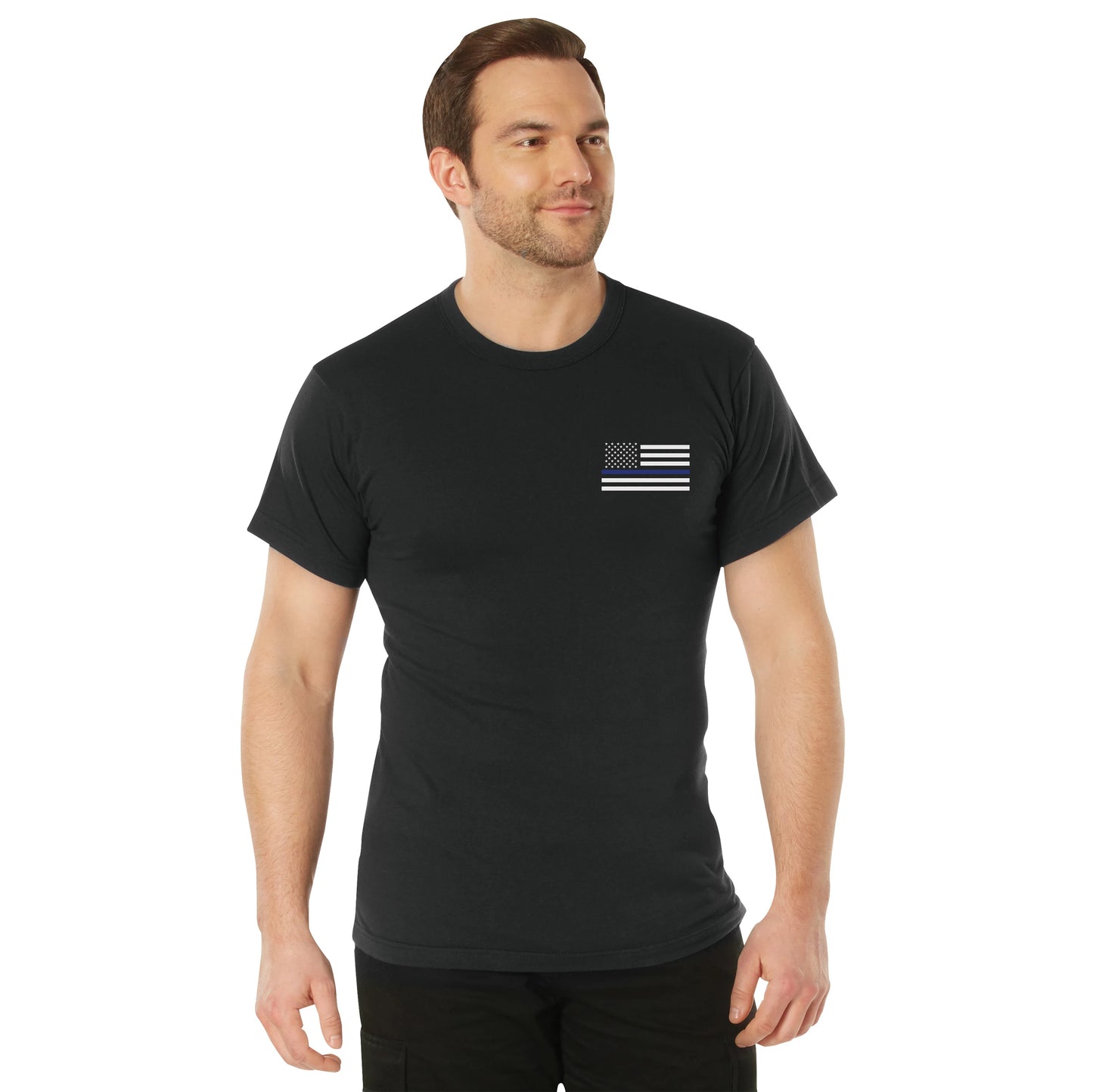 Honor and Respect 2-Sided Thin Blue Line Flag T-Shirt - Black