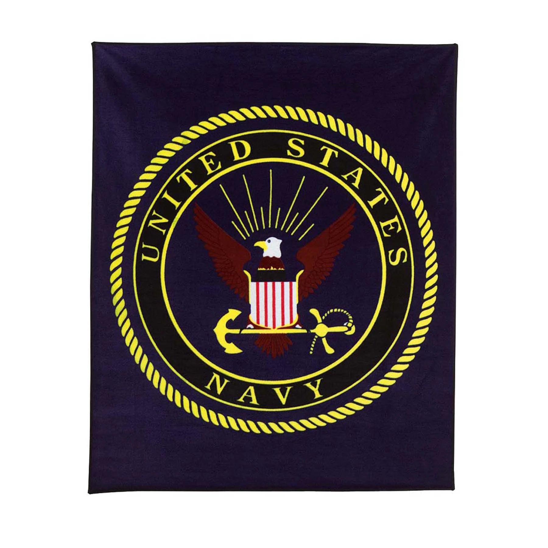 US Navy Military Insignia Fleece Blanket
