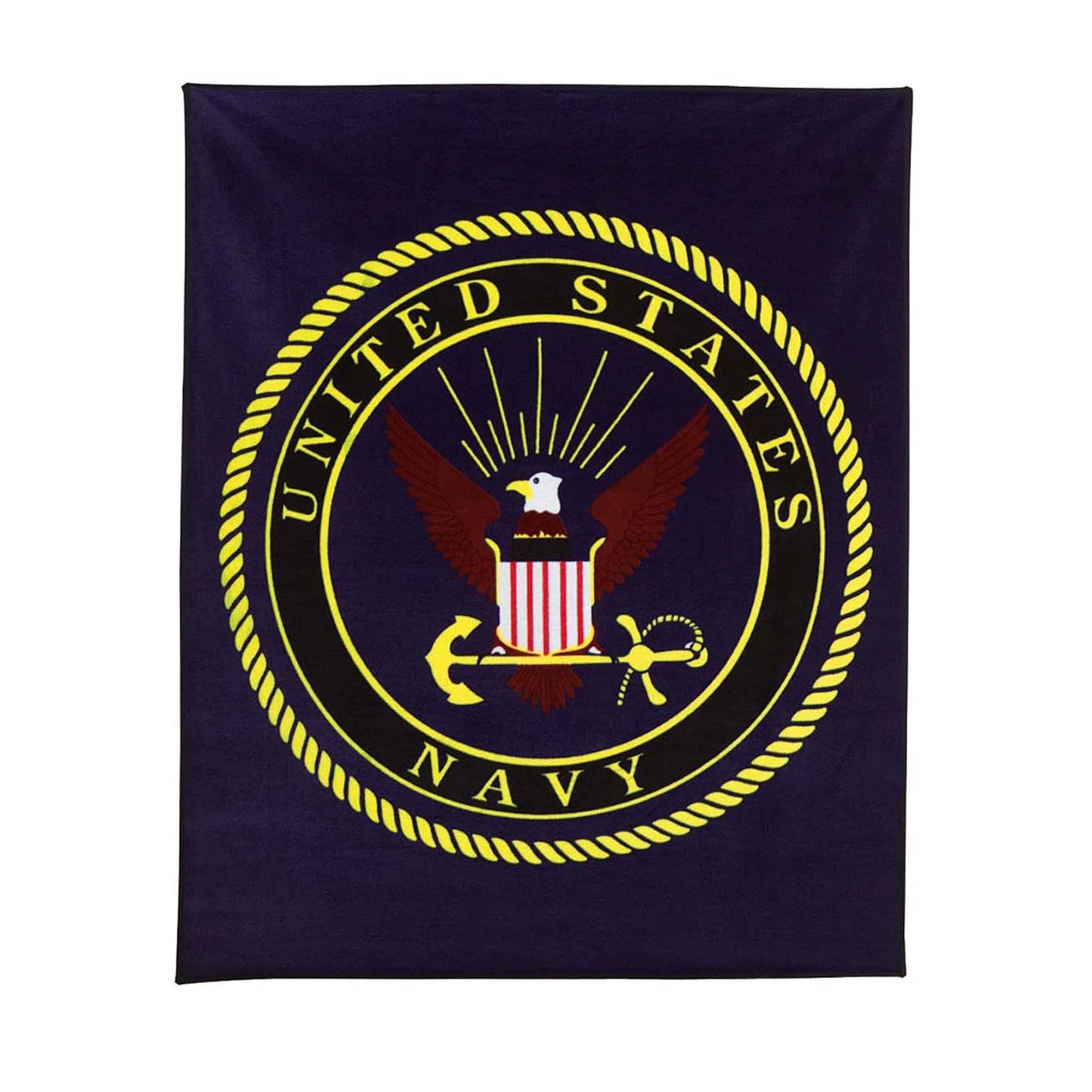 US Navy Military Insignia Fleece Blanket