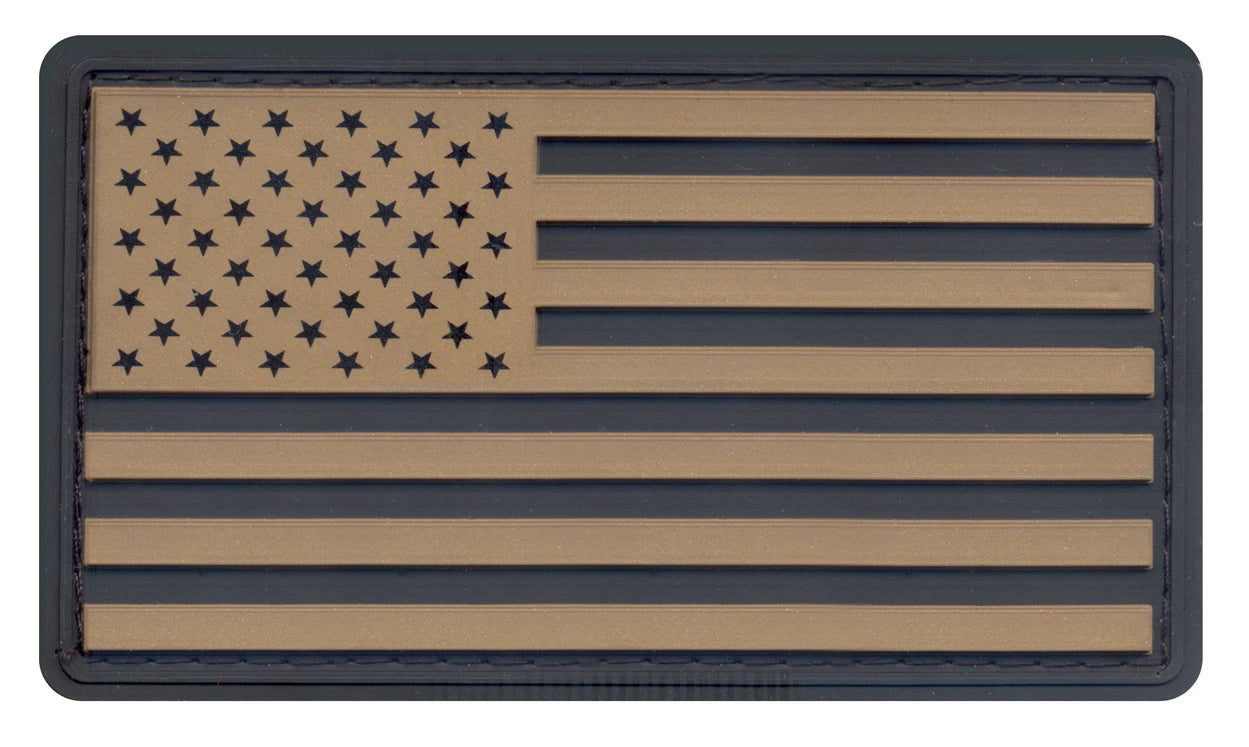 PVC US Flag Patch With Hook Back
