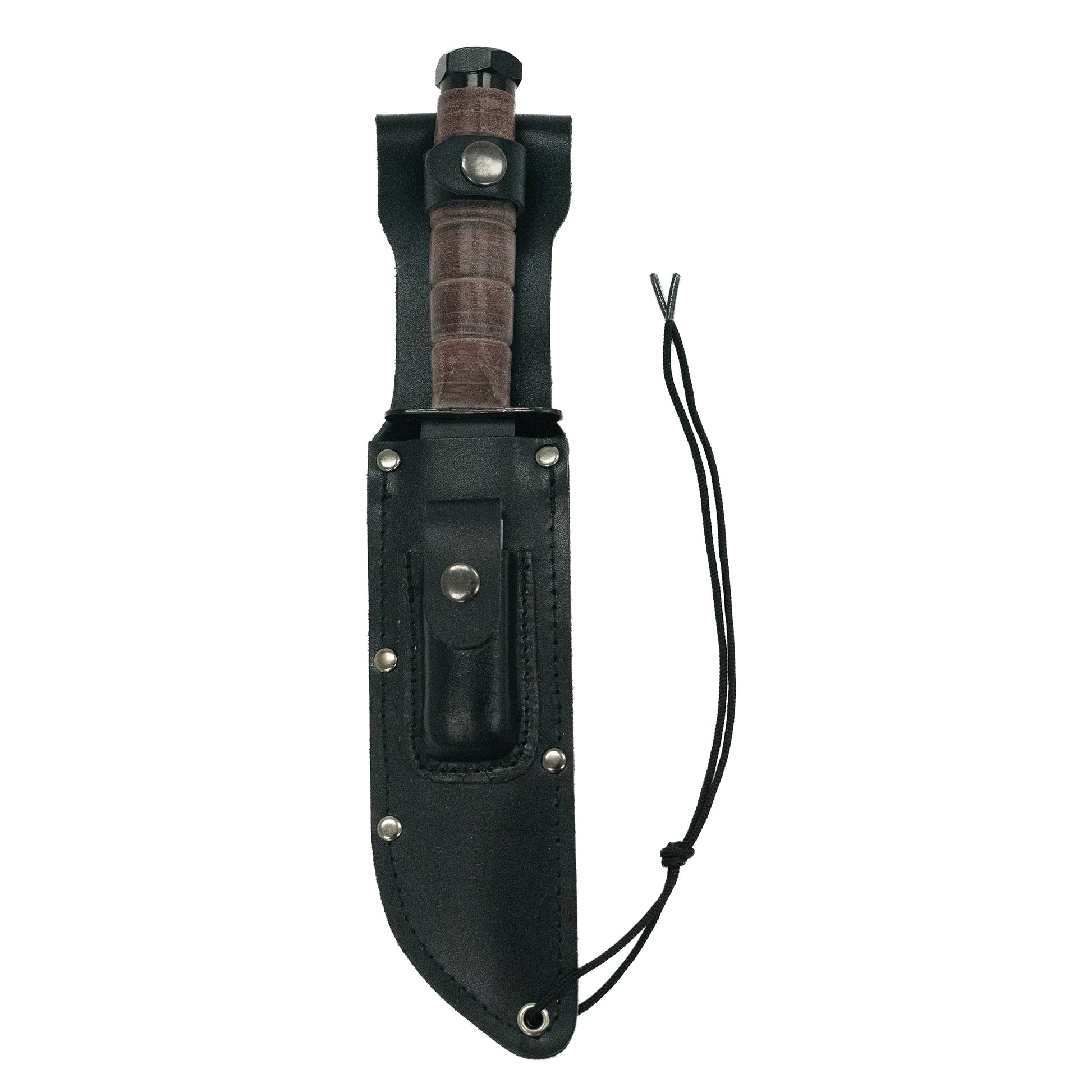 Military Fighting Utility Knife With Leather Handle