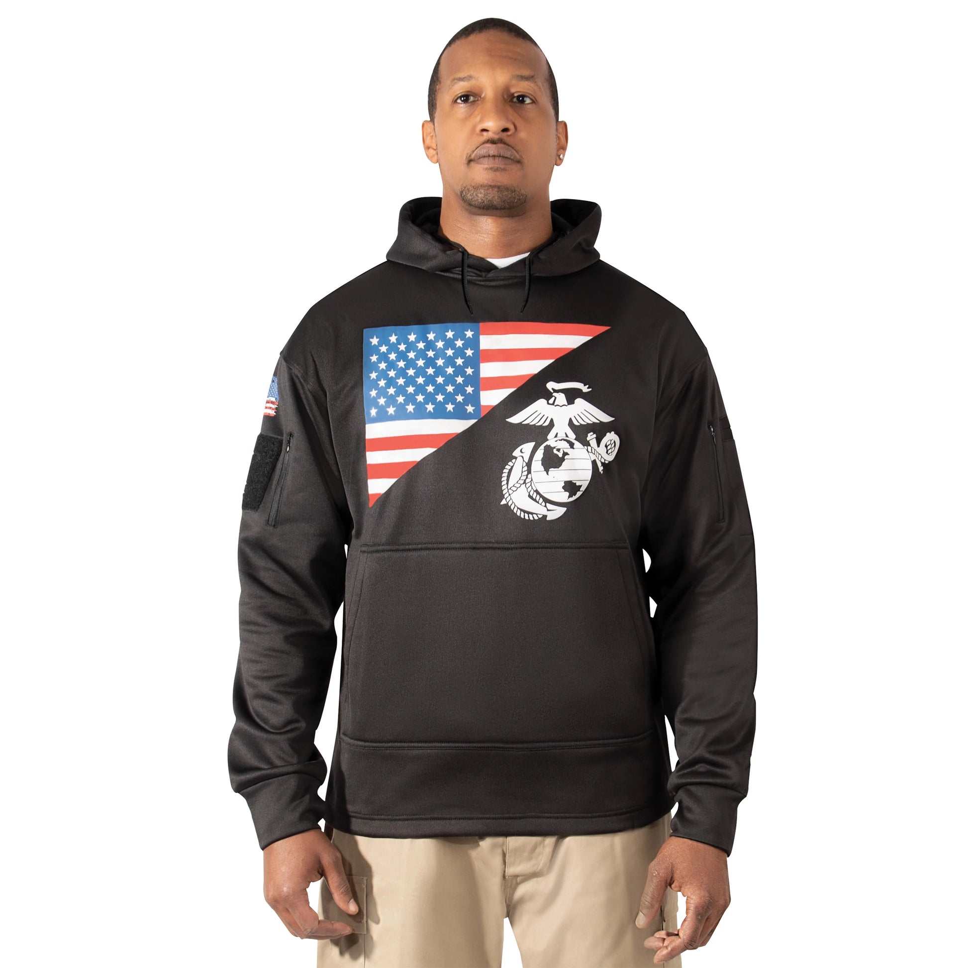US Flag / USMC Eagle, Globe, & Anchor Concealed Carry Hoodie