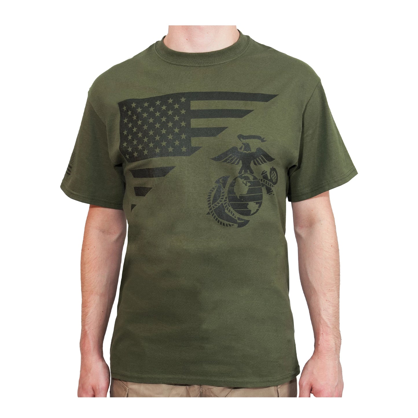 US Flag / USMC Eagle, Globe, & Anchor T-Shirt