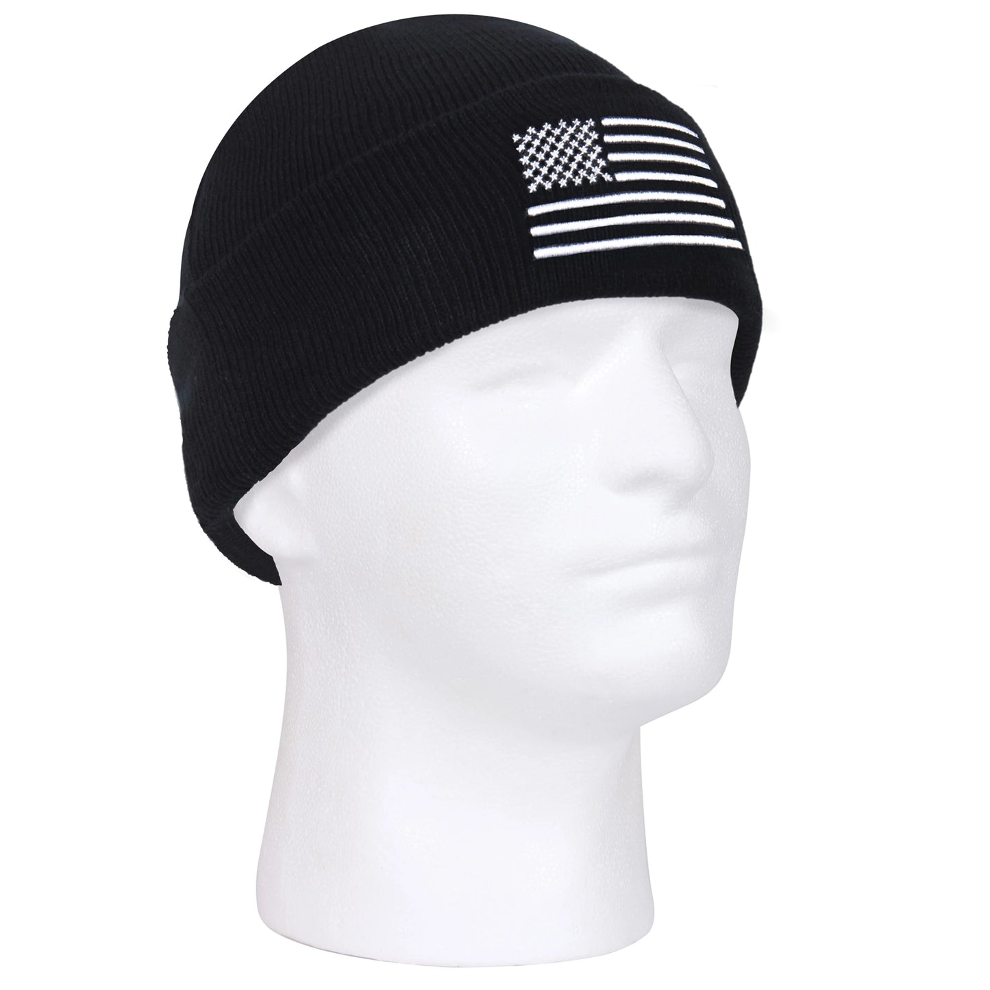 US Flag Embroidered Fine Knit Watch Cap