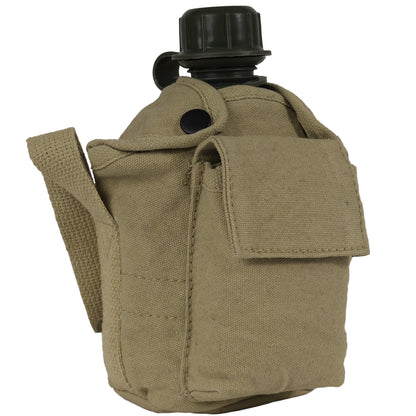 Vintage Canvas Carry-All Canteen Cover With Shoulder Strap