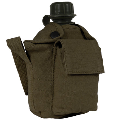 Vintage Canvas Carry-All Canteen Cover With Shoulder Strap