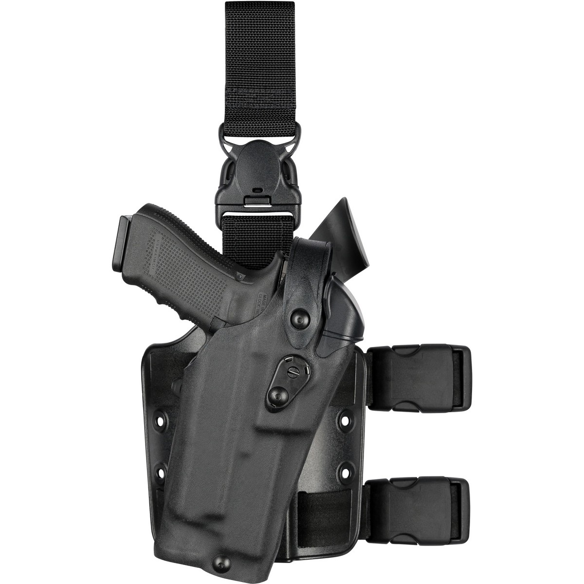 Model 6305RDS ALS/SLS Tactical Holster w/ Quick-Release Leg Strap for Glock 19 MOS w/ SureFire XVL2