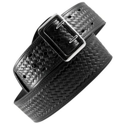 2.25 American Value Line Sam Browne Belt Basketweave With Gold Buckle Size 32