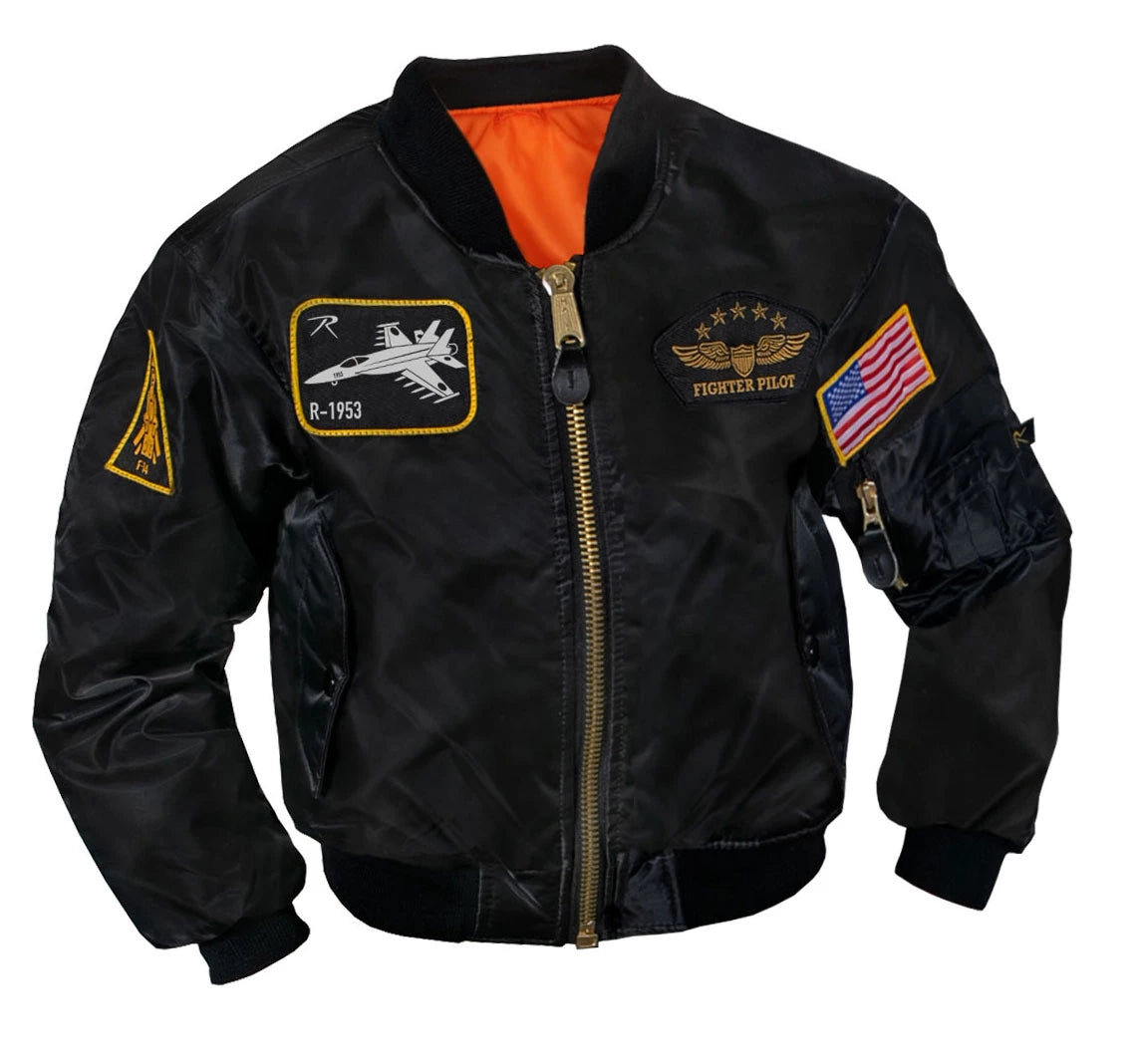 Kids Flight Jacket with Patches