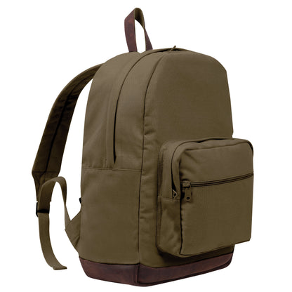 Vintage Canvas Teardrop Backpack With Leather Accents