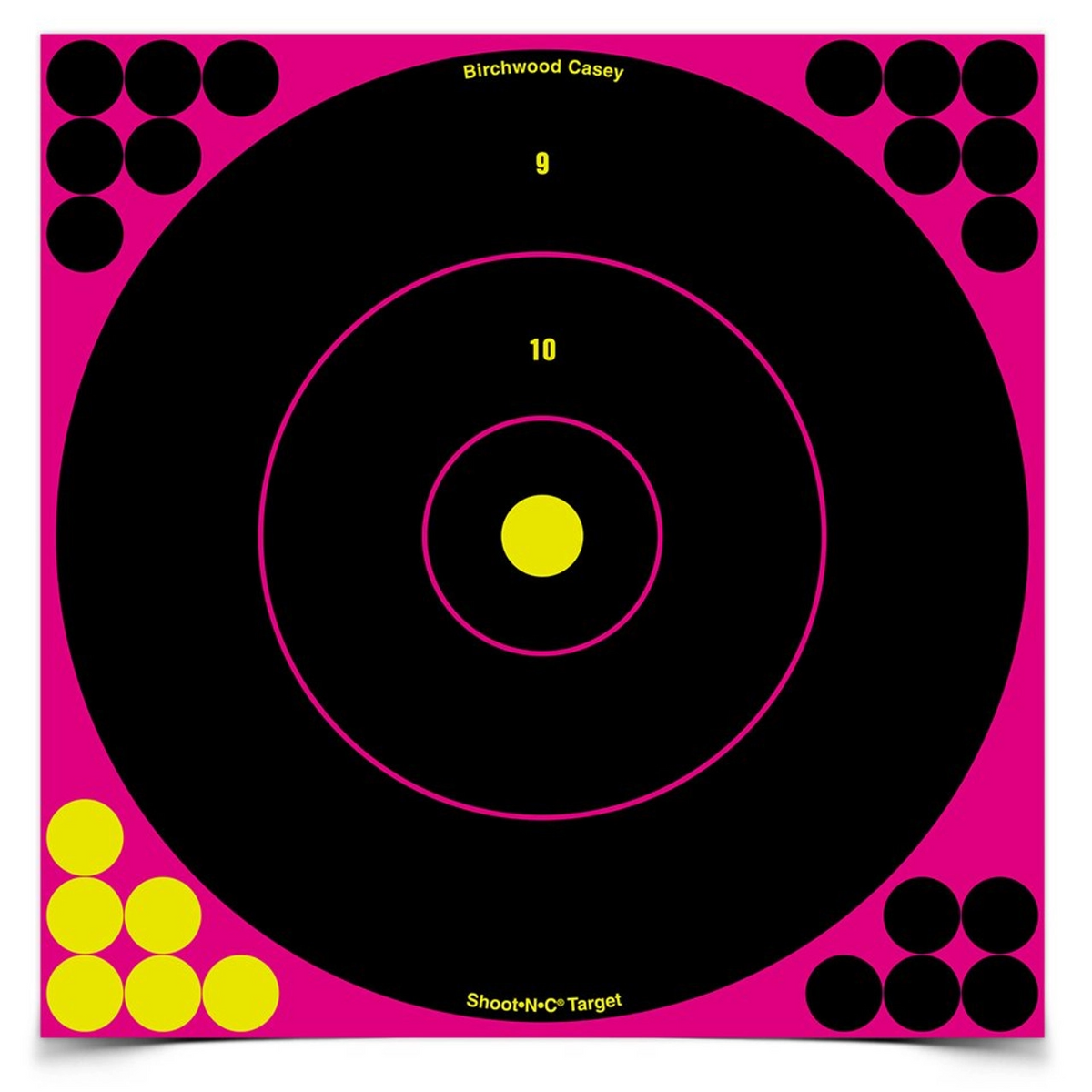 Shoot-N-C 12 Inch Pink Bull's-Eye, 5 Targets - 120 Pasters