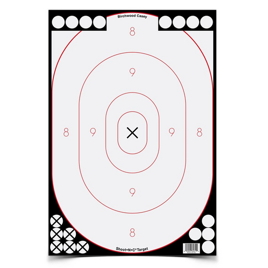 Shoot-N-C 12 x 18 Inch White / Black Silhouette, 5 Targets - 90 Pasters