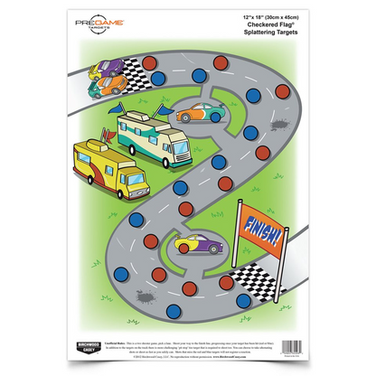 PREGAME 12 x 18 Inch Checkered Flag, 8 Targets
