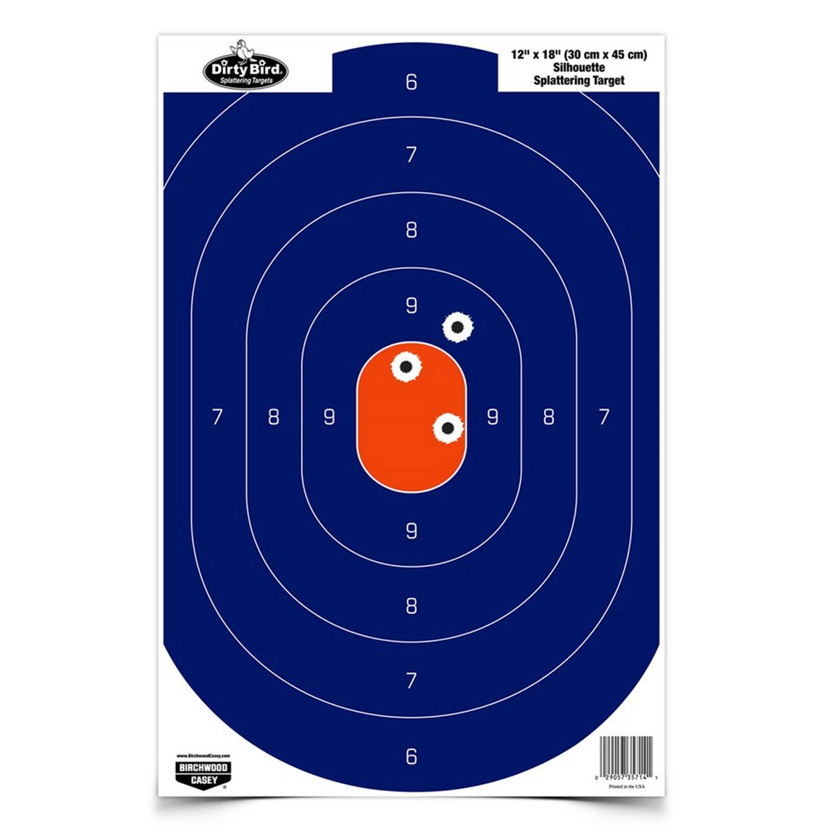 Dirty Bird 12 x 18 Blue / Orange Silhouette Target