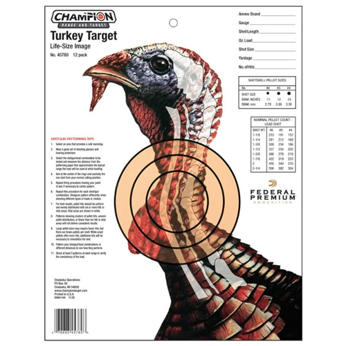 Champion Targets 45780 Animal 14 x 18 Targets, Turkey Lifesize, 12 Pack