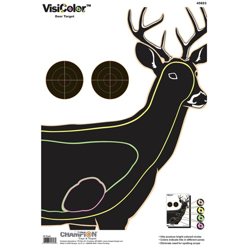 Champion Targets 45823 Adhesive Visicolor Targets, Deer, 10 Pack