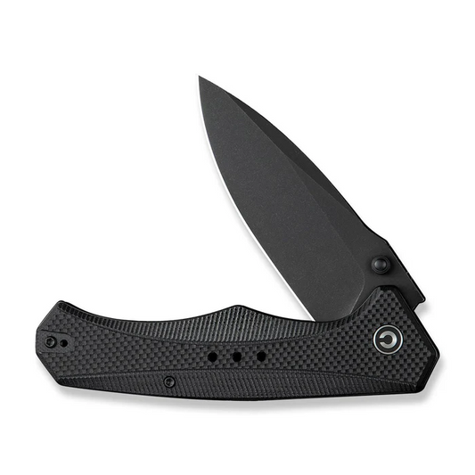 CIVIVI Photonix Flipper & Thumb Stud Knife Black Coarse G10 Handle (3.7"" Black Stonewashed 14C28N Blade) C23081B-1