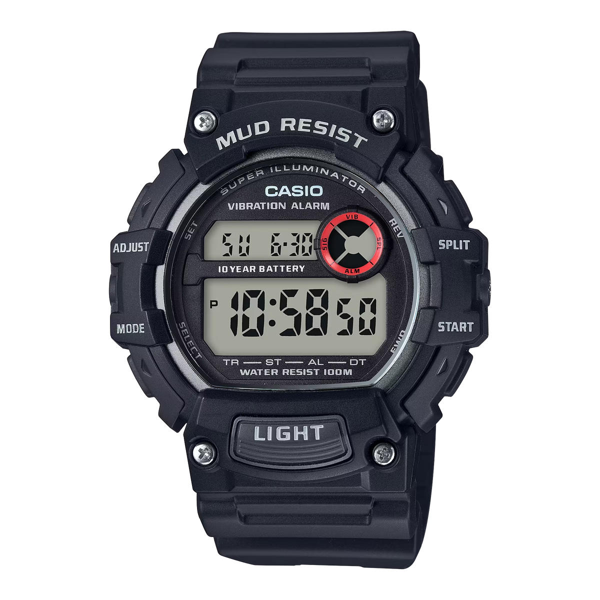Mud-Resistant Digital Watch w/ Vibration Alarm