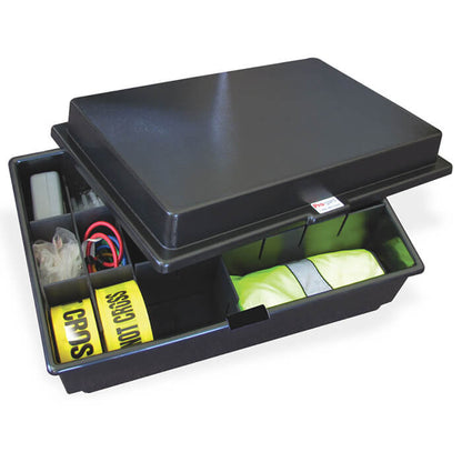 Dodge Ram 1500 SSV 2013 - 2021 Black ABS, Universal Trunk Organizer 18'' x 28'' x 10 1/2'' High with ABS Lid