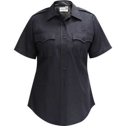 Justice Women's Short Sleeve Shirt w/ Traditional Collar - LAPD Navy