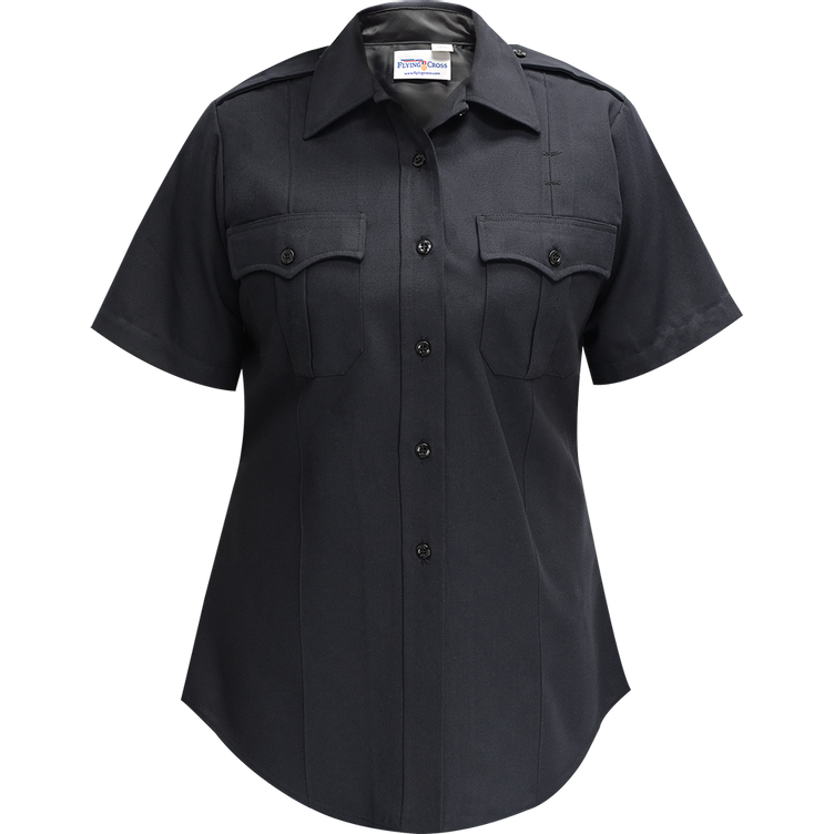 Command Women's Short Sleeve Shirt w/ Zipper - LAPD Navy