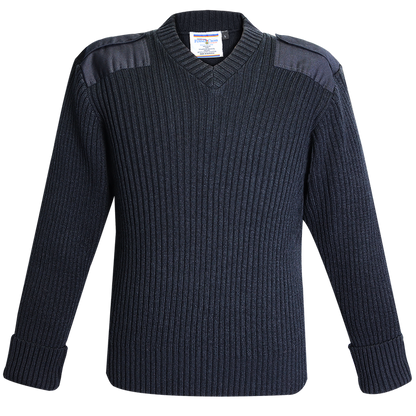 Command Acrylic Wool Rib Knit V-Neck Sweater