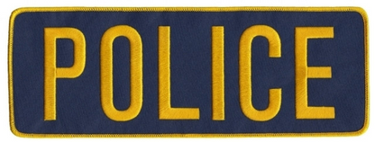 POLICE Back Patch - Gold/Navy - 11''x4''