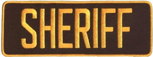 SHERIFF Back Patch - Gold/Brown - 11''x4''